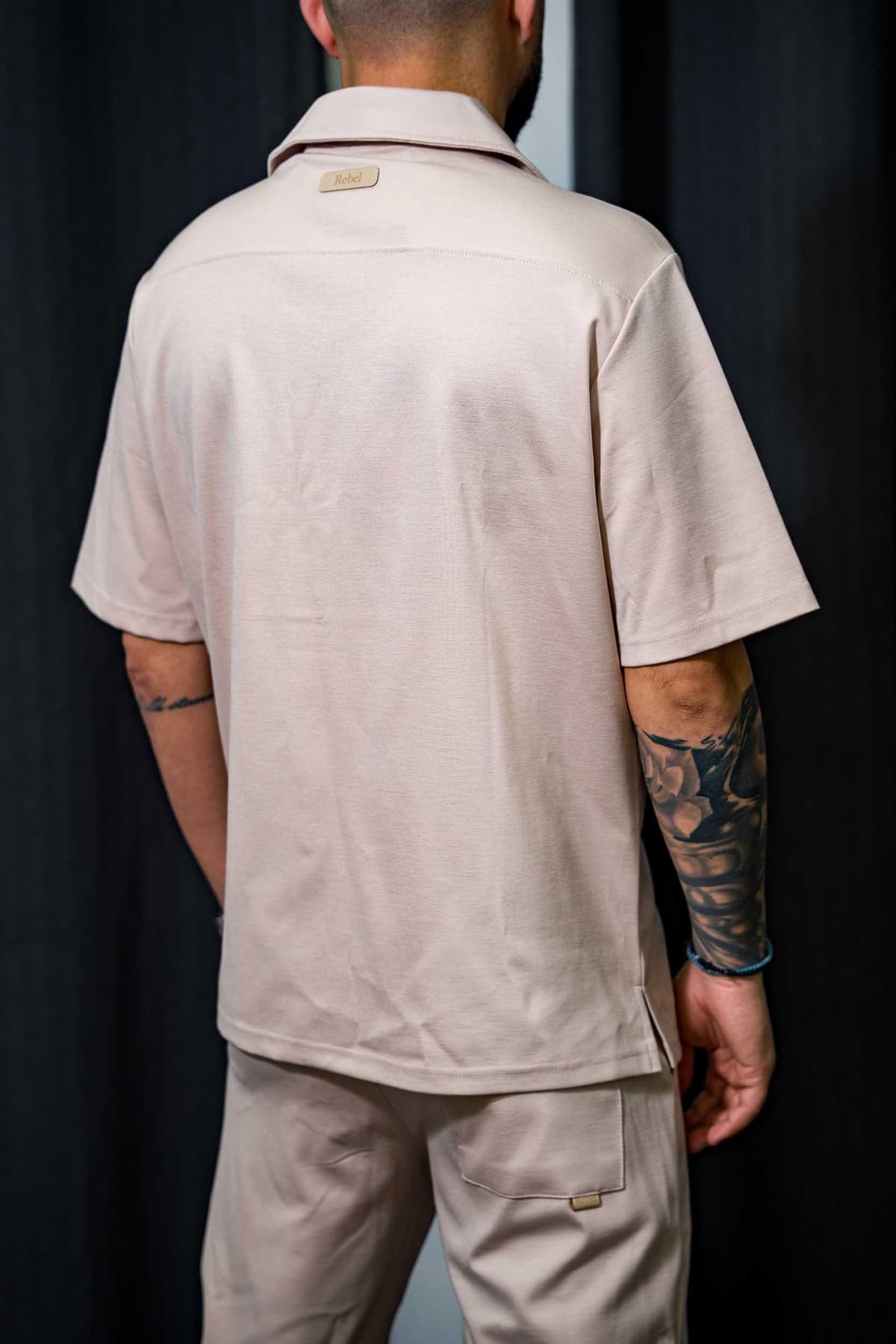Ανδρικό πουκάμισο κοντομάνικο rebel 2003 beige