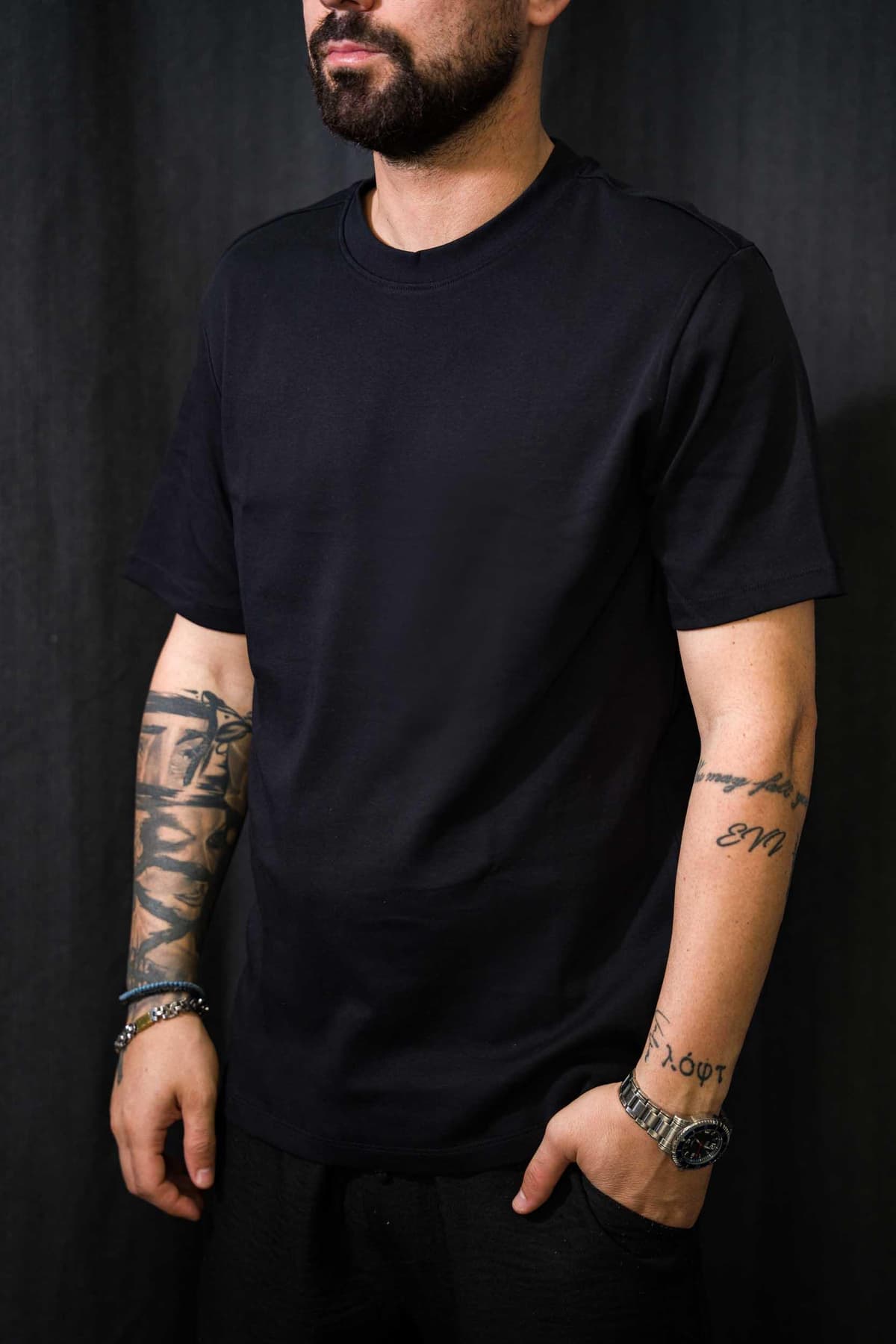 Ανδρικό t-shirt casual friday 5642 blue black