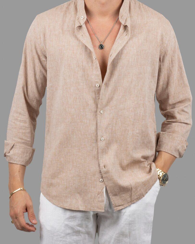 DEZIGN SHIRT LINO-BEIGE