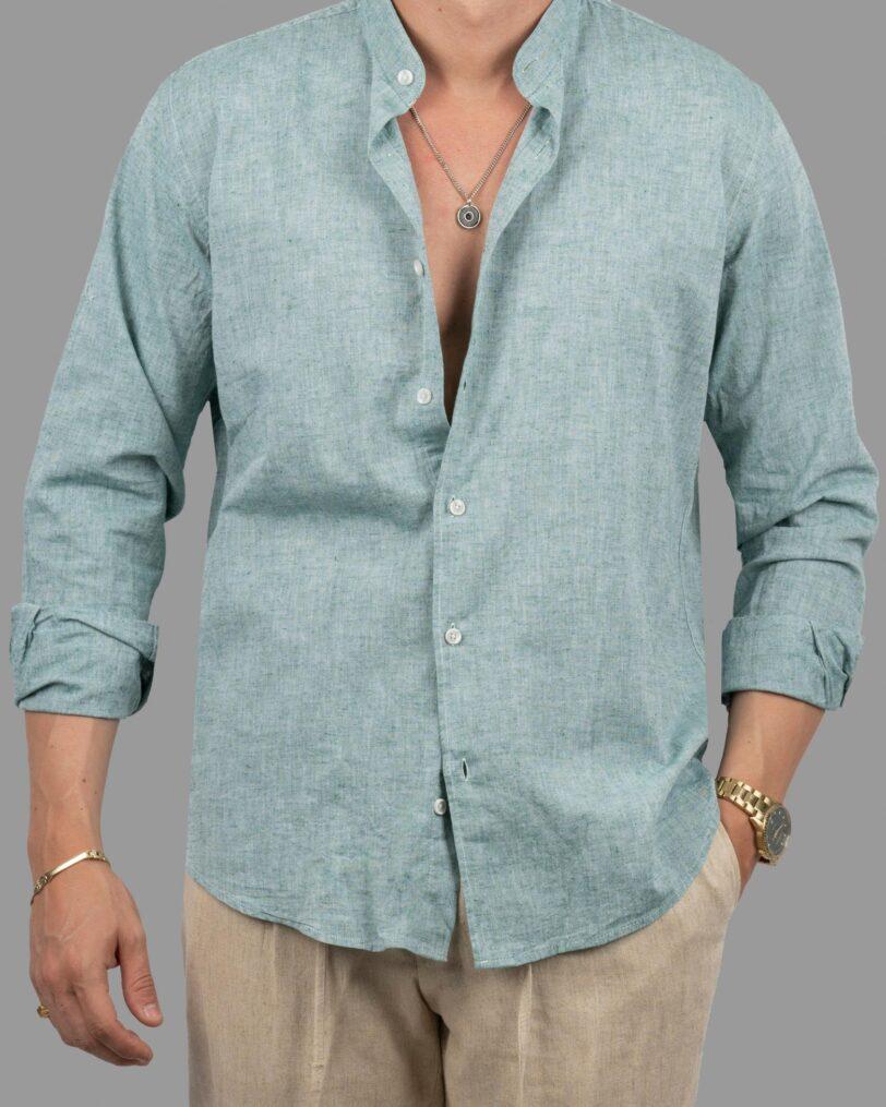 DEZIGN SHIRT LINO-PETROL - Image 2