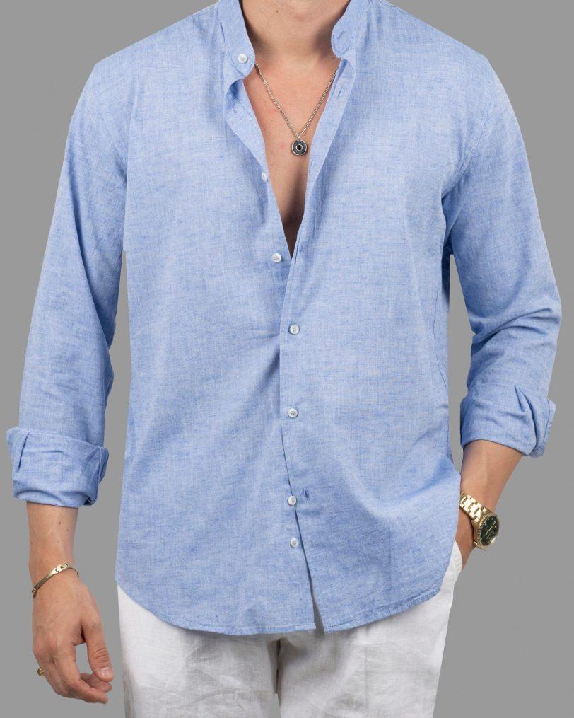 DEZIGN-SHIRT LINO D-24190-SIEL