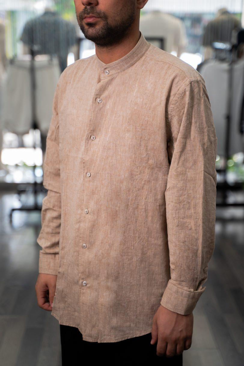 DEZIGN SHIRT LINO- D-24191-ΜΠΕΖ