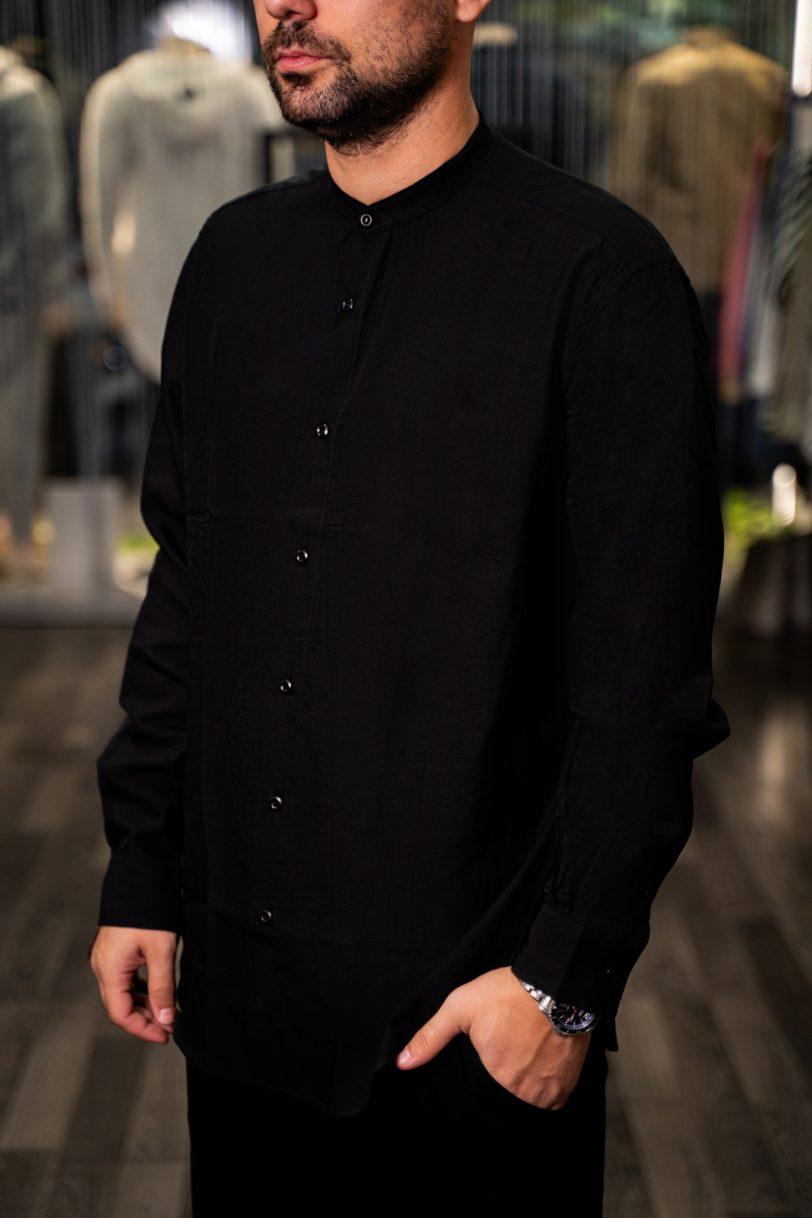ROYAL DENIM SHIRT MAO-3563 BLACK