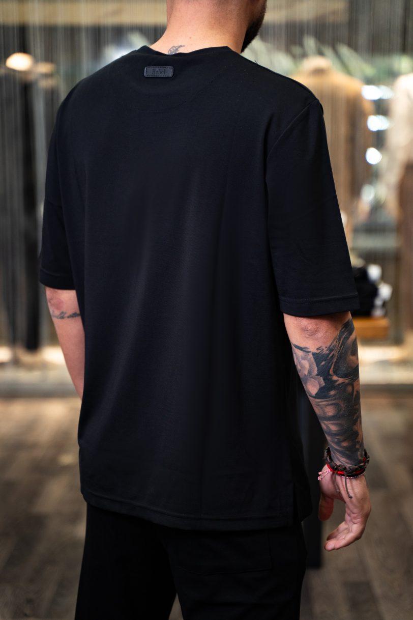 REBEL T-SHIRT-7087 BLACK - Image 3