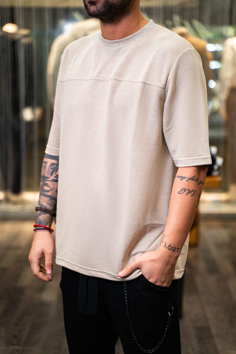 REBEL T-SHIRT-7017 BEIGE