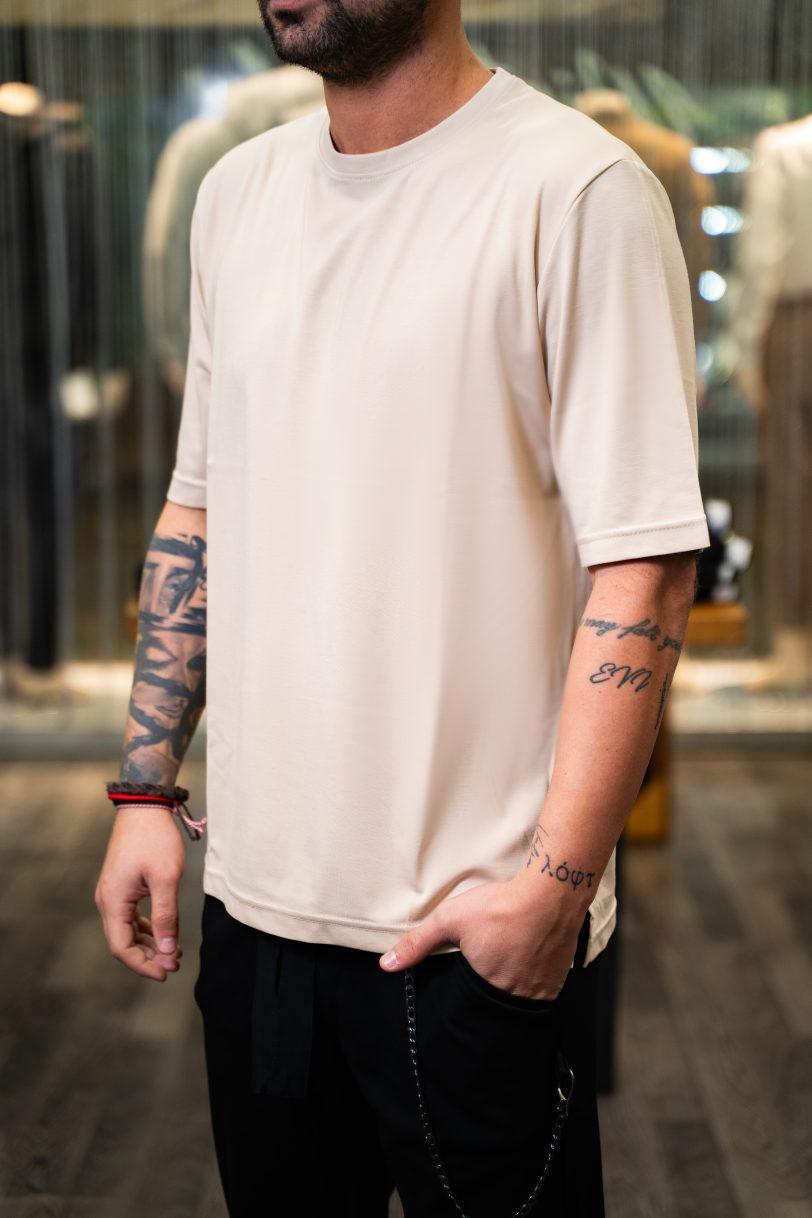 REBEL T-SHIRT-7087 BEIGE