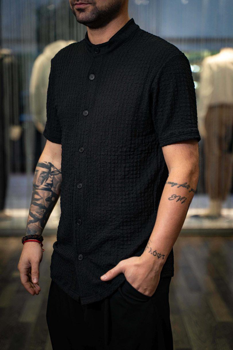 REBEL SHIRT-7037 BLACK