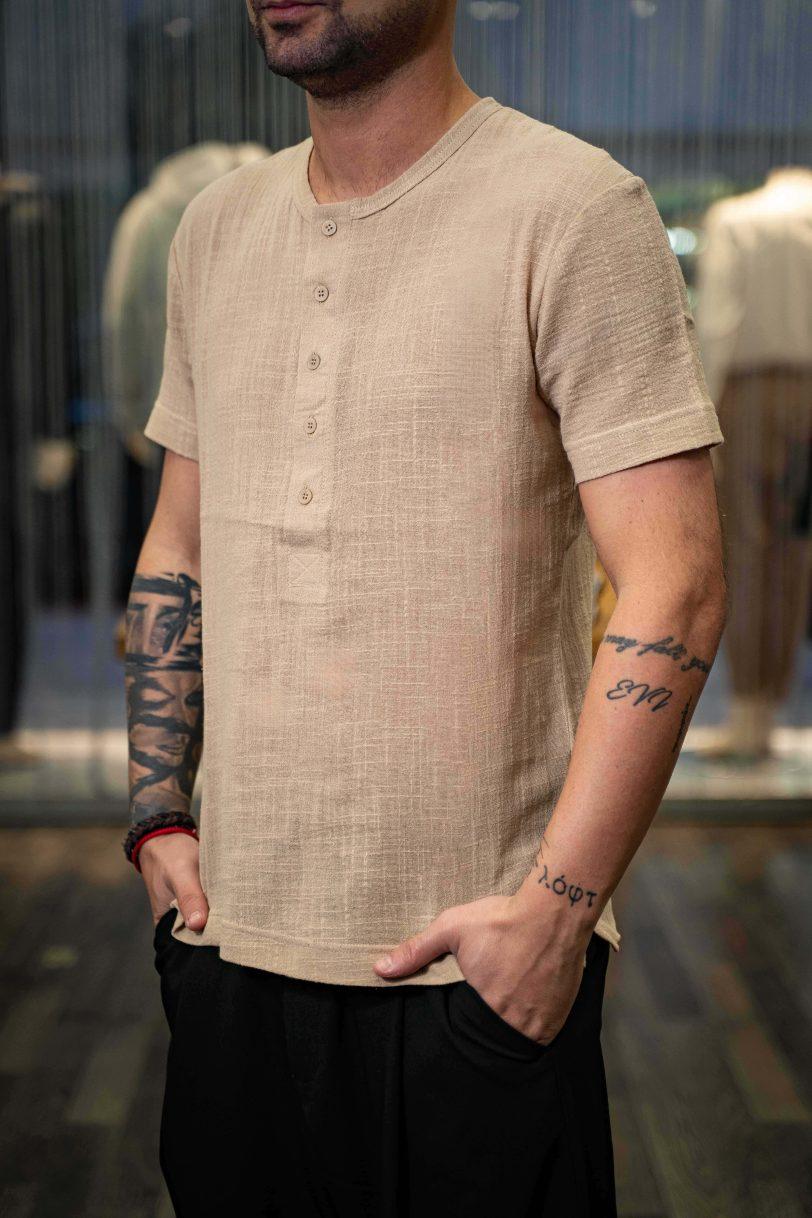 ROYAL DENIM T-SHIRT-8034 BEIGE