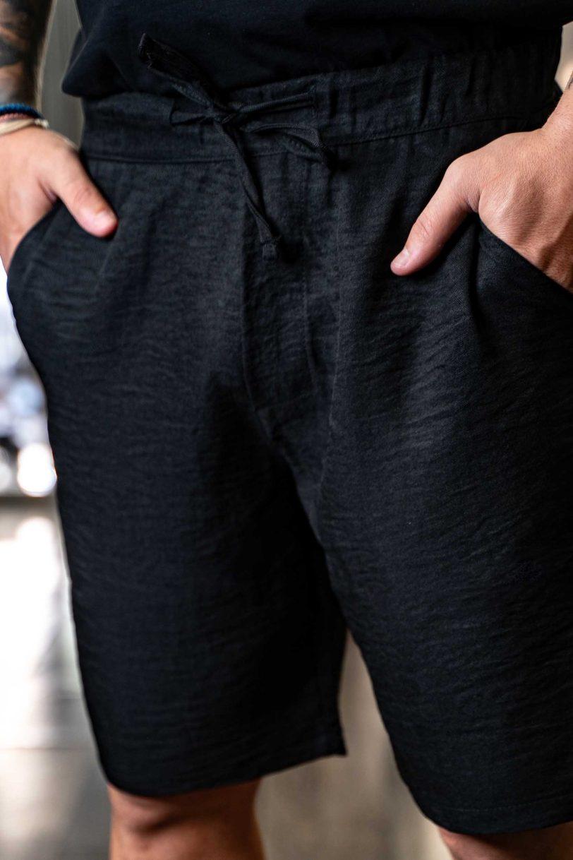 DESTROY SHORTS LINEN-BOOB BLACK - Image 2