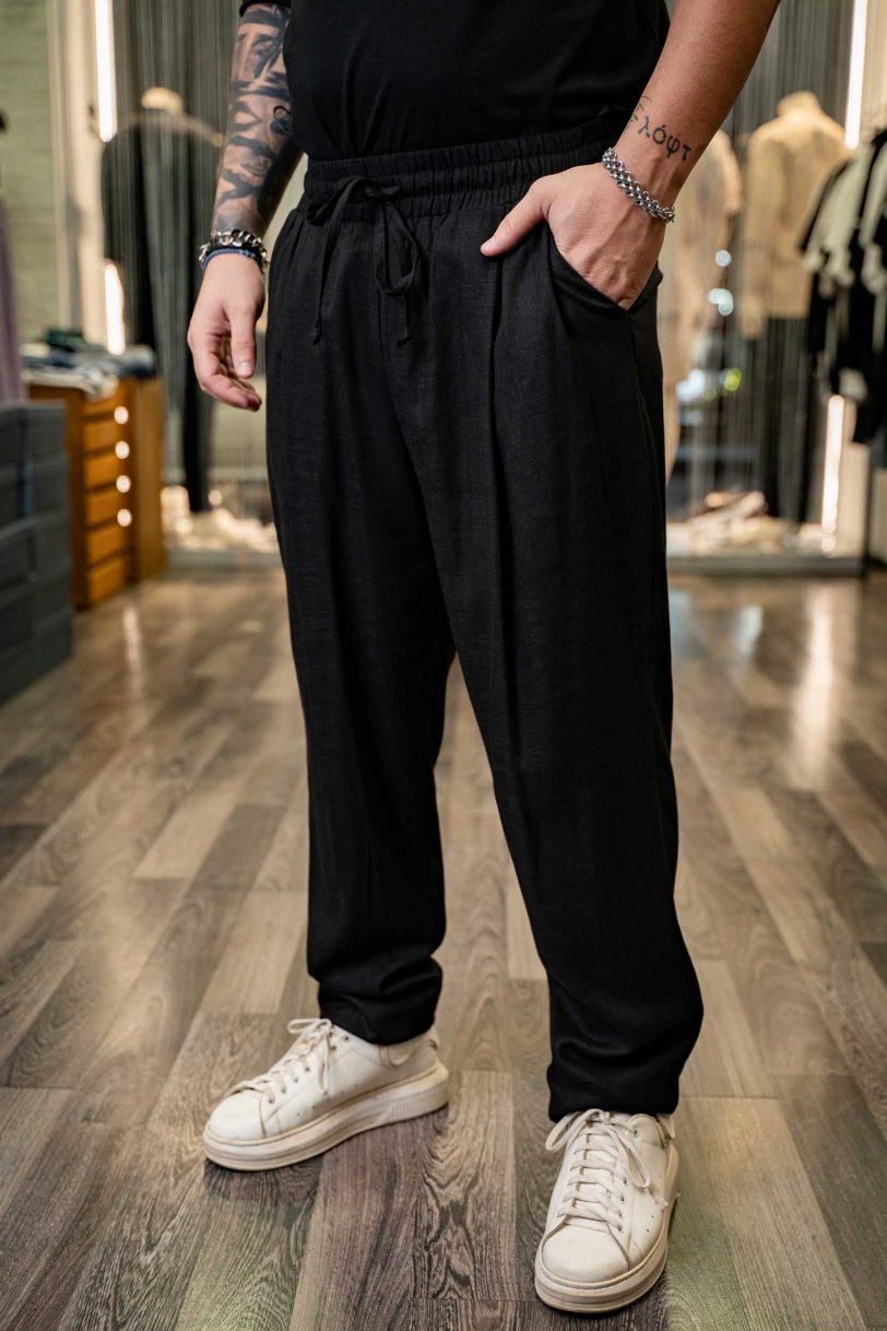 BLACK PANTS LINO-2010072-BLACK
