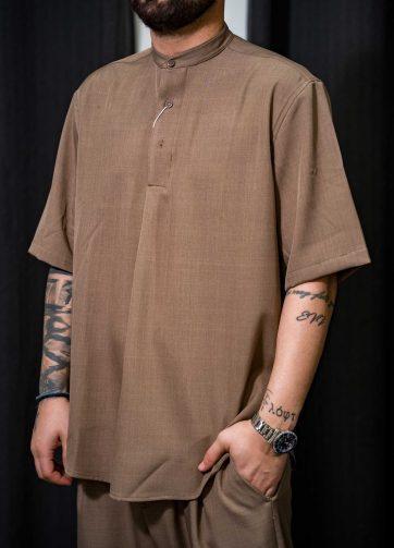 Ανδρική πουκαμίσα Badge 1017 brown